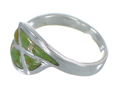 Southwestern Sterling Silver Opal And Turquoise Ring Size 5-3/4 AX82927